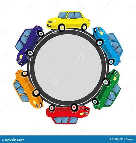 sign  cars   road stock vector illustration