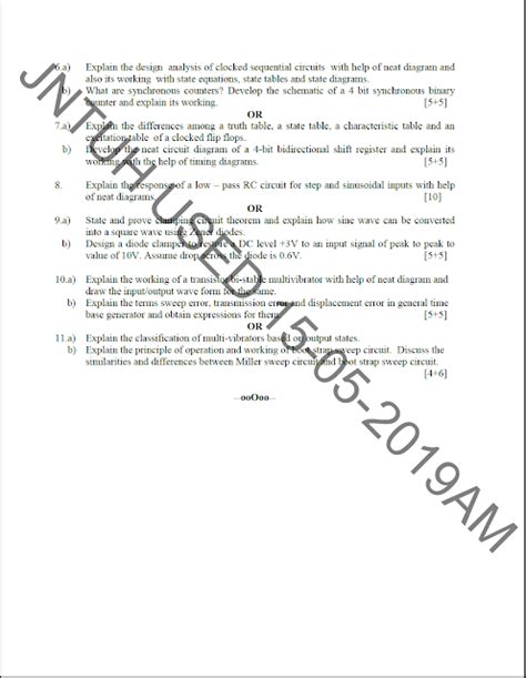 JNTUH B Tech Digital Logic And Pulse Circuits May 2019 Question Paper