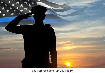 American Flag Police Support Symbol Thin Stock Photo 2405148959 ...