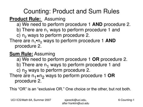 PPT Counting Product And Sum Rules PowerPoint Presentation Free