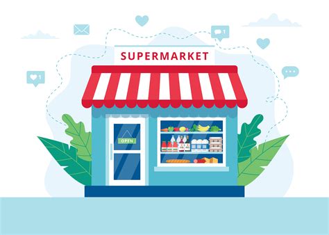 grocery store concept  vector art  vecteezy