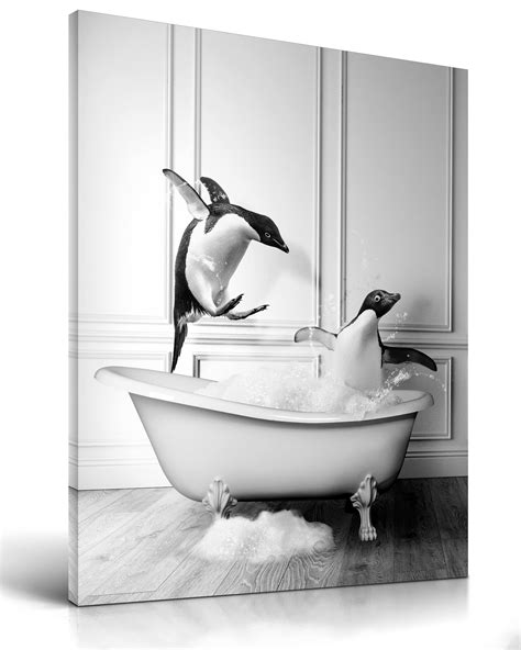 Ihery Funny Bathroom Wall Art Decor Waterproof 12x16in Black And White