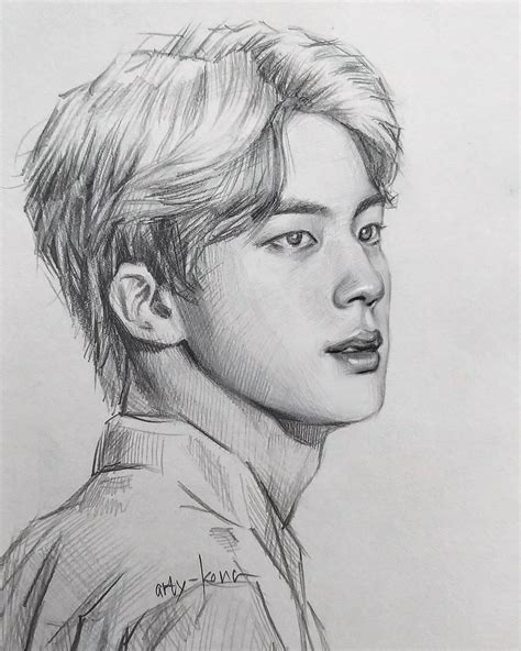 김희진 On Instagram “world Wide Handsome Jin ♡ Sketch