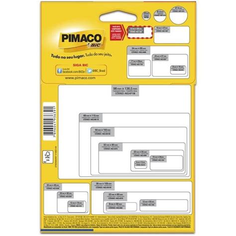 Etiqueta Ink Jet Laser A5 12 0x26 0 Multiuso Q 1226 Pimaco PT 924 UN