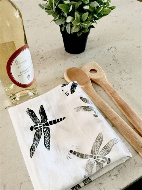 Extra Large Flour Sack Dishcloth Dragonfly Print Etsy