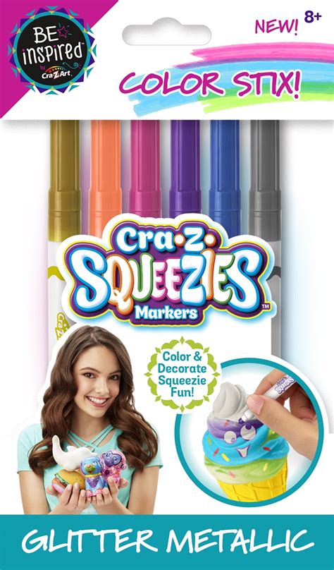 Cra Z Art Be Inspired Cra Z Squeezies Glitter Markers Walmart