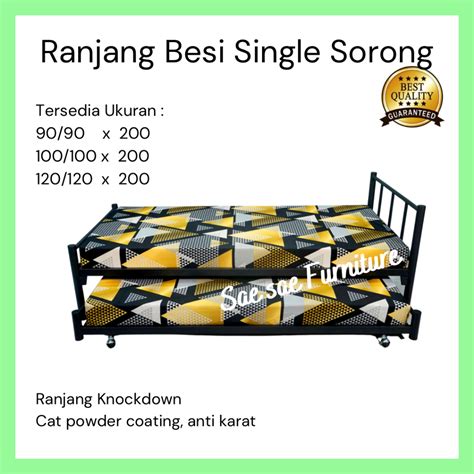 Jual Kirim Kargo Ranjang Besi Single Sorong Susun Tarik Shopee