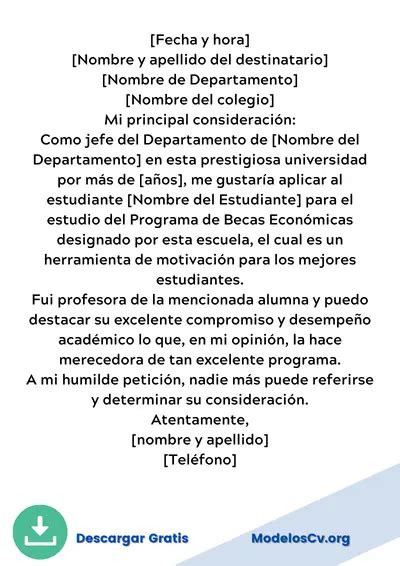 Carta De Recomendación Para Beca 2024 Modelos De Cv