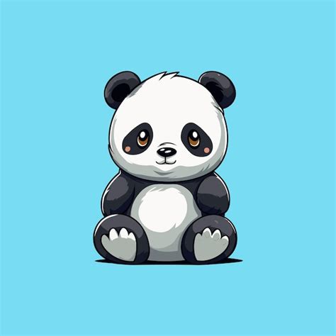 Ilustraci N De Un Lindo Oso Panda Sentado Vector Premium