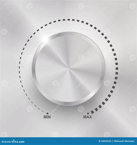 Sound Control Knob With Metal Texture Vector Illustration