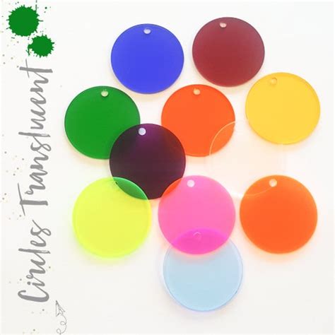 Acrylic Circle Blanks With Hole Select Size And Colors Etsy