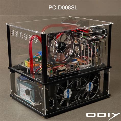 Qdiy Pc D008sl Colorful Horizontal E Atx Transparent Pc Water Cooled