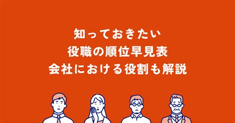 【会社の役職一覧】序列（順位）と役割についても解説 Okrツールresily（リシリー）