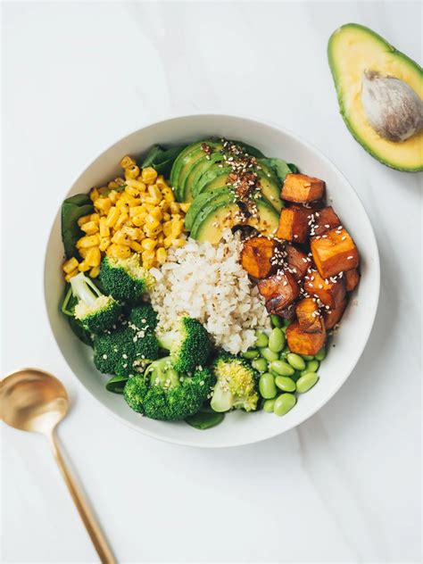 Teriyaki Sweet Potato Buddha Bowl Chloe Ting Recipes