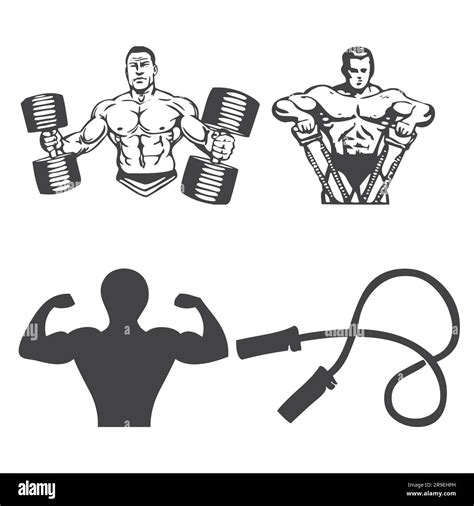 Vector Gym Fitness Elements Set Stock Vector Image Art Alamy