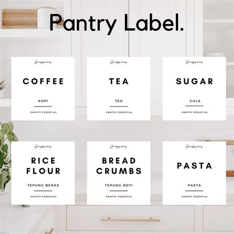 Pantry Sticker Label Aesthetic Jar Label Aesthetic Kitchen Seasoning