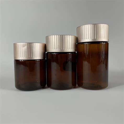 Plastic Pill Bottles Pet Amber Supplement Medicine Bottle Container