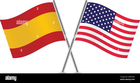 America And Spain Flags Vector Illustration Stock Vector Image Art