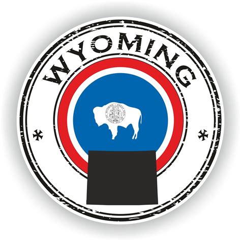 Wyoming Seal Sticker Round Flag for Laptop Book Fridge Guitar ...