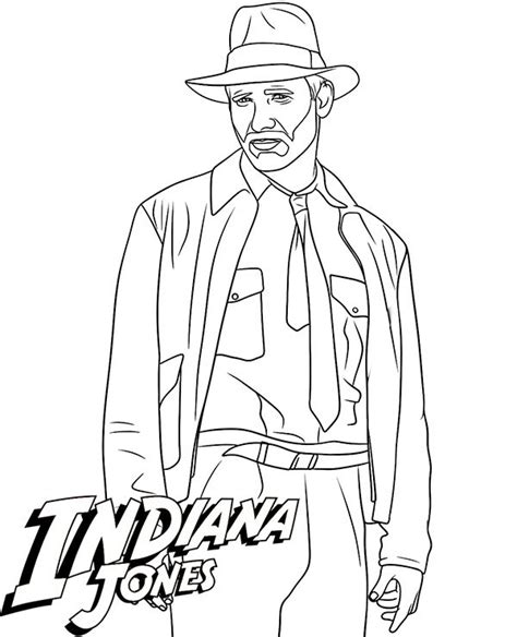 Coloriage de l aventurier Indiana Jones avec Tête à modeler