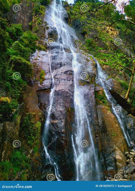 The Most Beautiful Bambara Kanda Waterfall In Sri Lanka Stock Image