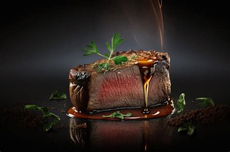 Premium Photo Juicy Beef Steak Illustration Generative Ai