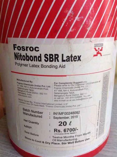 White Liquid Fosroc Nitobond Sbr Latex Waterproofing Chemicals