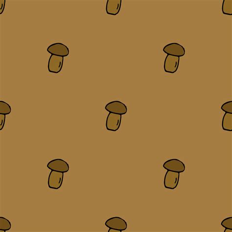 Seamless mushroom pattern. Doodle vector illustration with mushroom ...