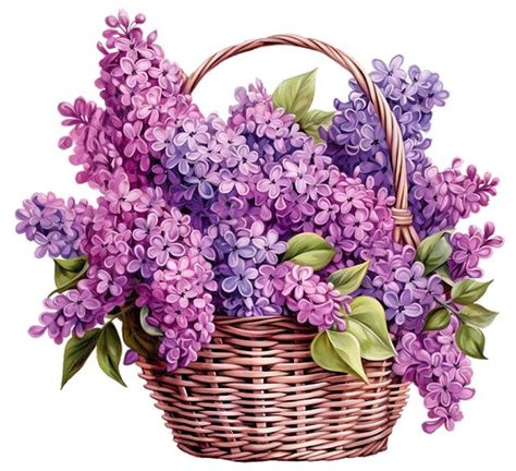 Flieder Im Korb Lilac In A Basket Blumen Kunst Botanische Blumen