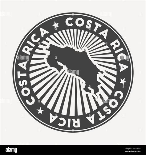 Costa Rica Logo Redondo Insignia De Viaje Vintage Con El Nombre