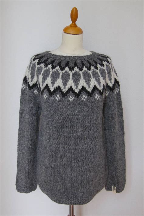 Handmade Icelandic Wool Sweater Or Lopapeysa As We Call It Knitted In Iceland Etsy