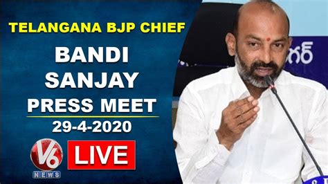 Telangana Bjp Chief Bandi Sanjay Press Meet Live V6 Telugu News Youtube