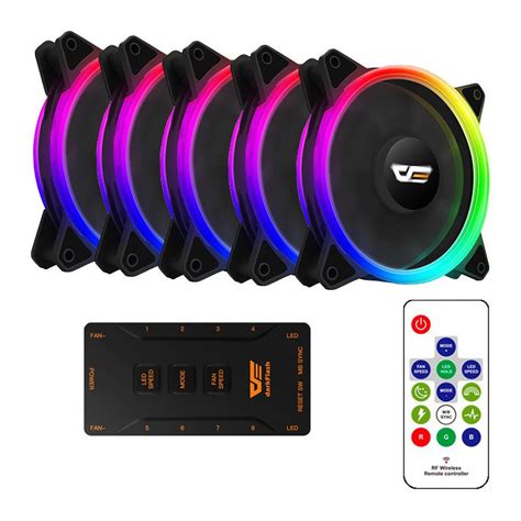 Kit Ventoinhas Aigo DarkFlash DR12 Pro 5in1 RGB 5x120mm DR12 PRO 5IN1