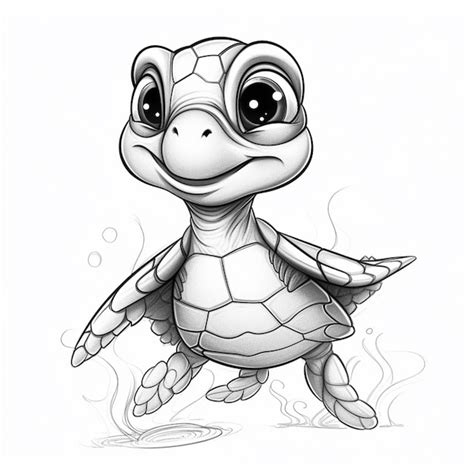 Premium AI Image | a drawing of a turtle with a big smile on its face ...