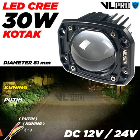 Jual Lampu LED Tembak 30W Kotak Square Cree 3 Inch DC 12V 24V Putih