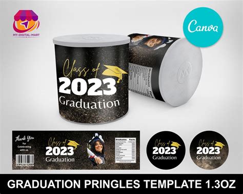 Pringles 1 3 Oz Labels Template Canva Editable Template Etsy