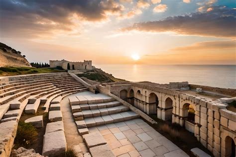 Una Vista Del Atardecer Del Anfiteatro De Tesal Nica Foto Premium