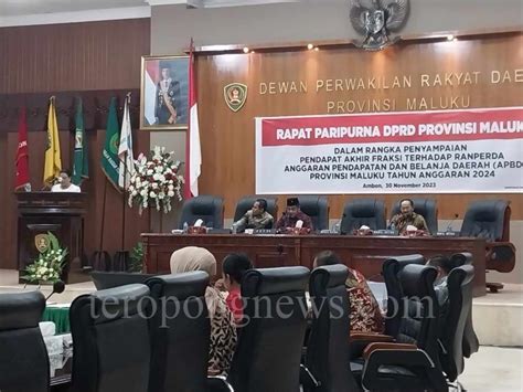 Tok APBD Provinsi Maluku Tahun Anggaran 2024 Disahkan Teropong News