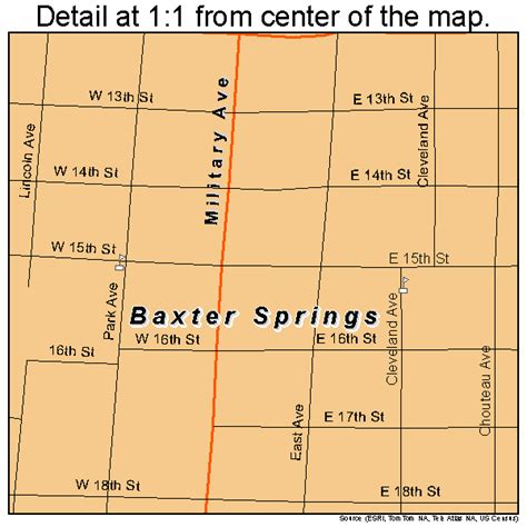 Baxter Springs Kansas Street Map 2004625