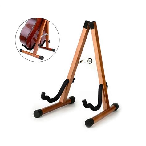 Wooden Acoustic Electric Guitar Stand Folding Bass Guitar Stand Guitar