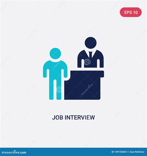 Two Color Job Interview Vector Icon From General Concept Isolated Blue