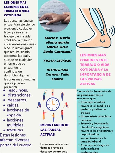 Infografia Lesiones Pausas Activas Pdf Estrés Biología