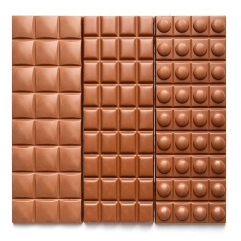 Tres Barras Diferentes De Chocolate Con Fondo Blanco Foto Premium