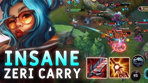 Wild Rift Insane Zeri Carry In The New Season Youtube