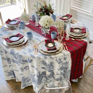 Red Tartan Plaid Table Runner Christmas Table Runner Etsy