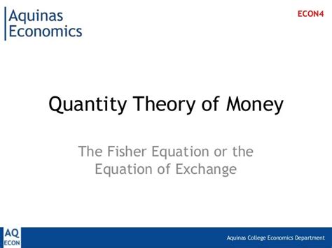 Quantity Theory of Money