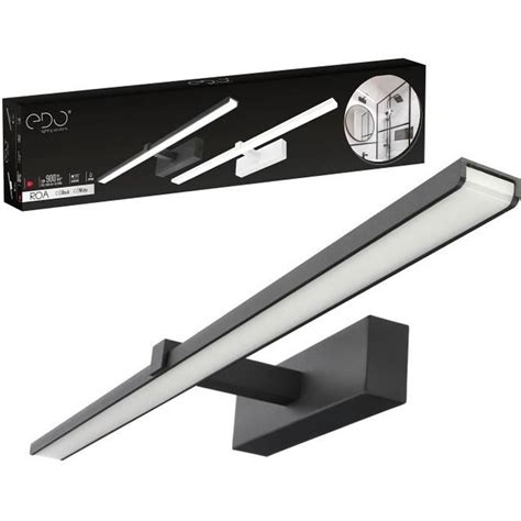 Applique Pour Miroir Salle De Bain Roa Led K Ip Noir Cm Edo