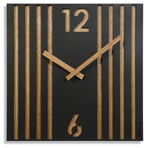 Black Wall Clock Lamele Cm Flexistyle