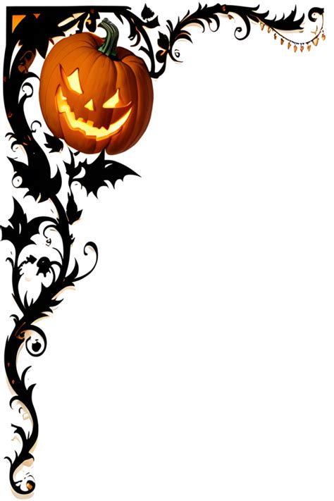 Halloween Pumpkin Border Frame Ai Generative Png