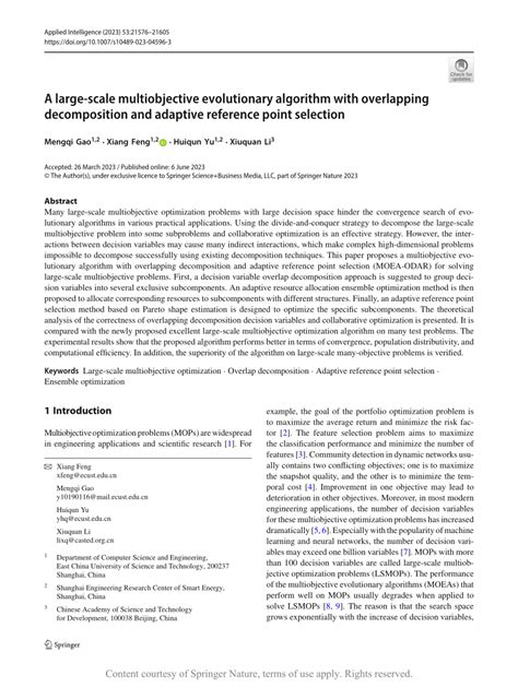 A Large Scale Multiobjective Evolutionary Algorithm With Overlapping